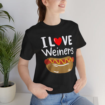 I love Wieners July 4th American Hot Dog T shirt