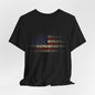 American Flag Distressed July 4 America Flag Worn USA Flag Unisex Bella Canvas Soft Cotton Short Sleeve Tee