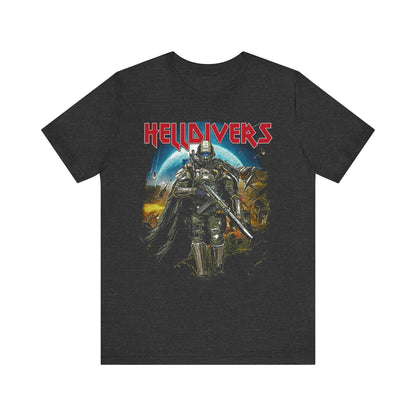 Helldivers 2 Iron Maiden Rocker Style - Managed Democracy Unisex Shirt, Cup of Liber Tea Shirt - Sweet Liberty my Leg - Dive Harder my Dudes