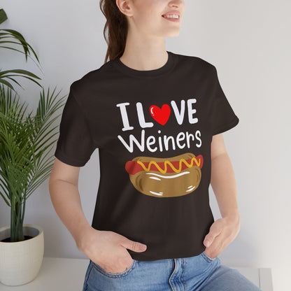 I love Wieners July 4th American Hot Dog T shirt