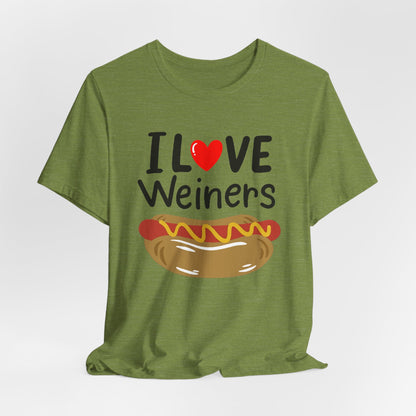 I love Wieners July 4th American Hot Dog T shirt