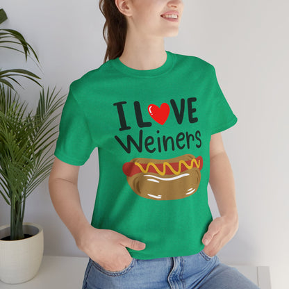 I love Wieners July 4th American Hot Dog T shirt