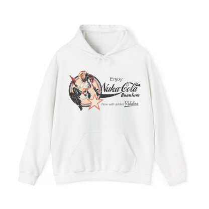 Nuka Cola Nuka Girl Vintage Pin up on the front with Nuka Boy Finger Guns on the back Unisex Hoodie