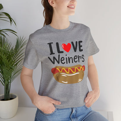 I love Wieners July 4th American Hot Dog T shirt