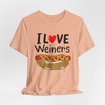 I love Wieners July 4th American Hot Dog T shirt