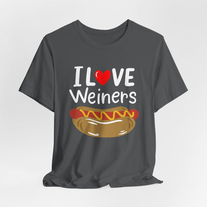 I love Wieners July 4th American Hot Dog T shirt