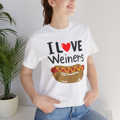 I love Wieners July 4th American Hot Dog T shirt