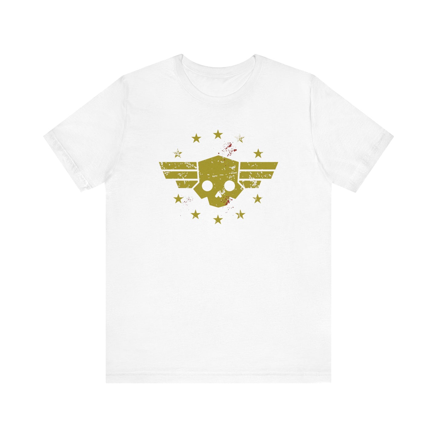 Helldivers 2 Vintage T-shirt Washed out logo with the blood of Liber Tea, A Super Citizen Shirt of the people.  Bella+Canvas Unisex T-shirt