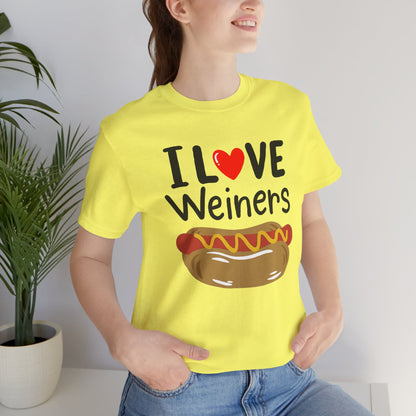 I love Wieners July 4th American Hot Dog T shirt