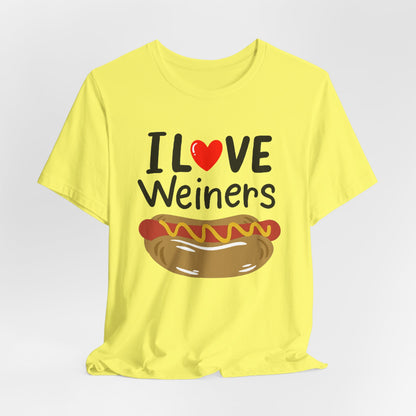 I love Wieners July 4th American Hot Dog T shirt