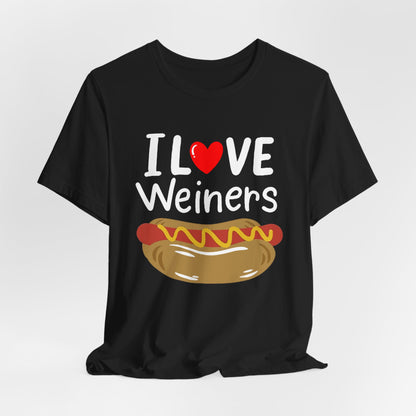 I love Wieners July 4th American Hot Dog T shirt