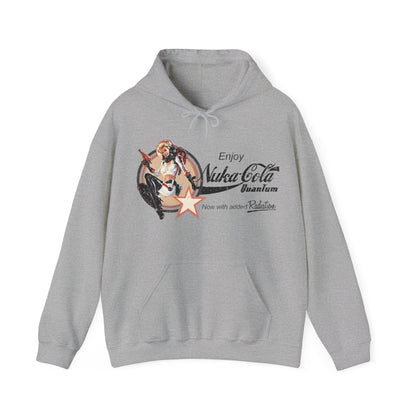 Nuka Cola Nuka Girl Vintage Pin up on the front with Nuka Boy Finger Guns on the back Unisex Hoodie