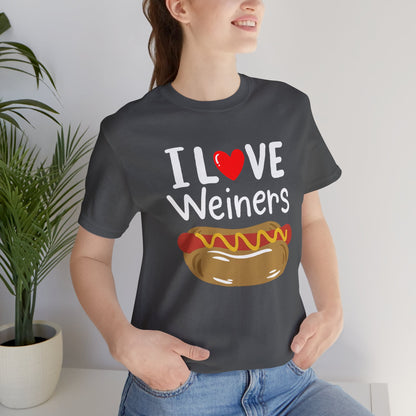 I love Wieners July 4th American Hot Dog T shirt