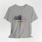 American Flag Distressed July 4 America Flag Worn USA Flag Unisex Bella Canvas Soft Cotton Short Sleeve Tee