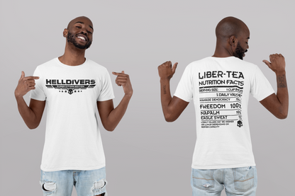 Helldivers Super Citizen Edition with Cup of Liber Tea on the back Soft Cotton Unisex T-Shirt