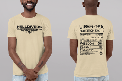 Helldivers Super Citizen Edition with Cup of Liber Tea on the back Soft Cotton Unisex T-Shirt